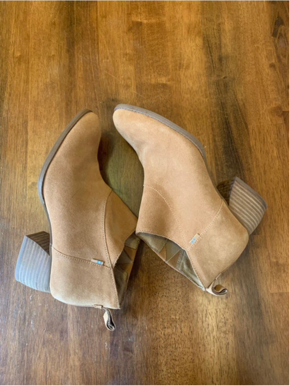 Tom’s Ankle Boots 7 Tan Low Heel - Picture 7 of 11